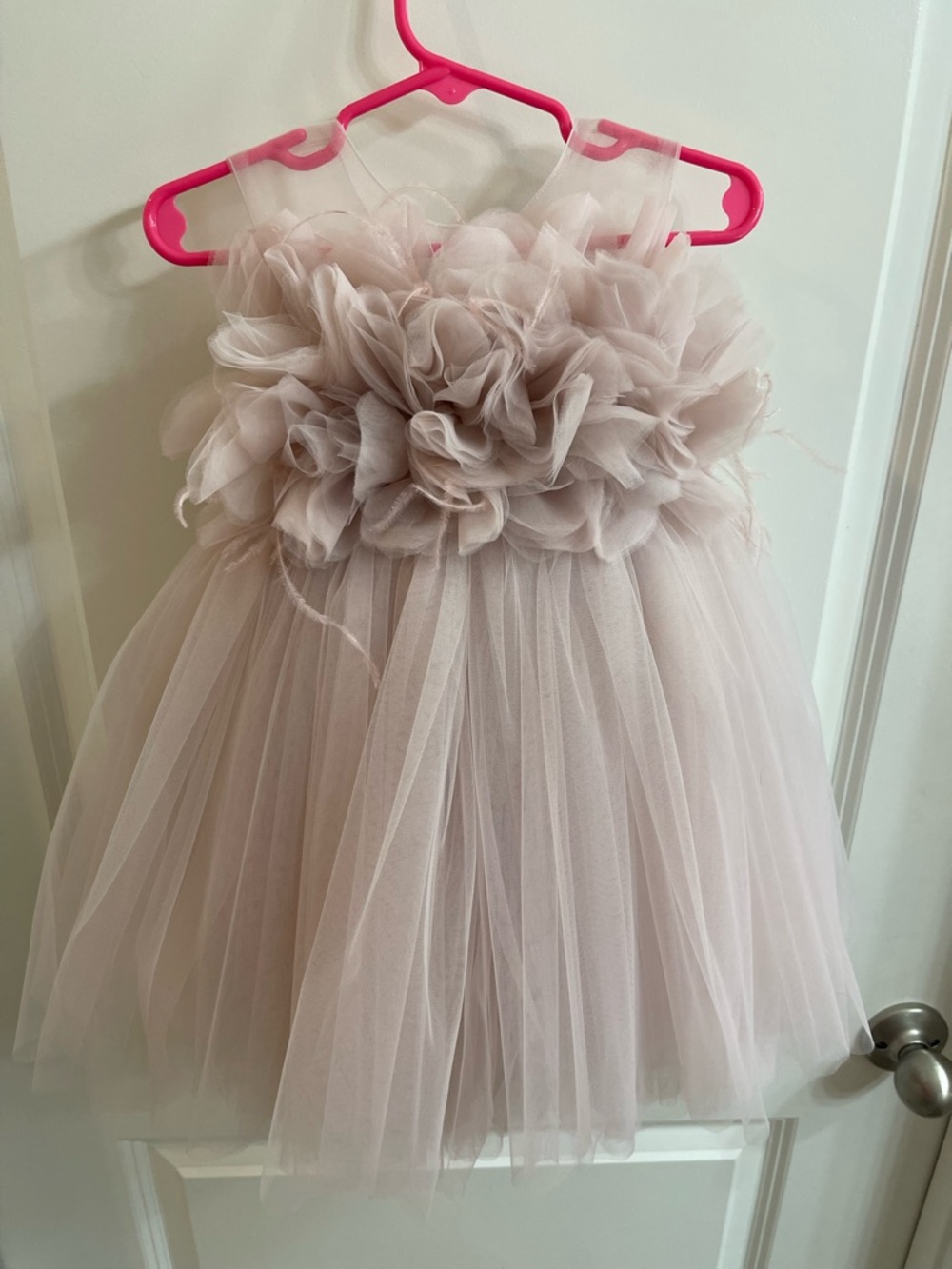 Handmade Dusty Rose Baby Girl First Birthday Tulle Dress